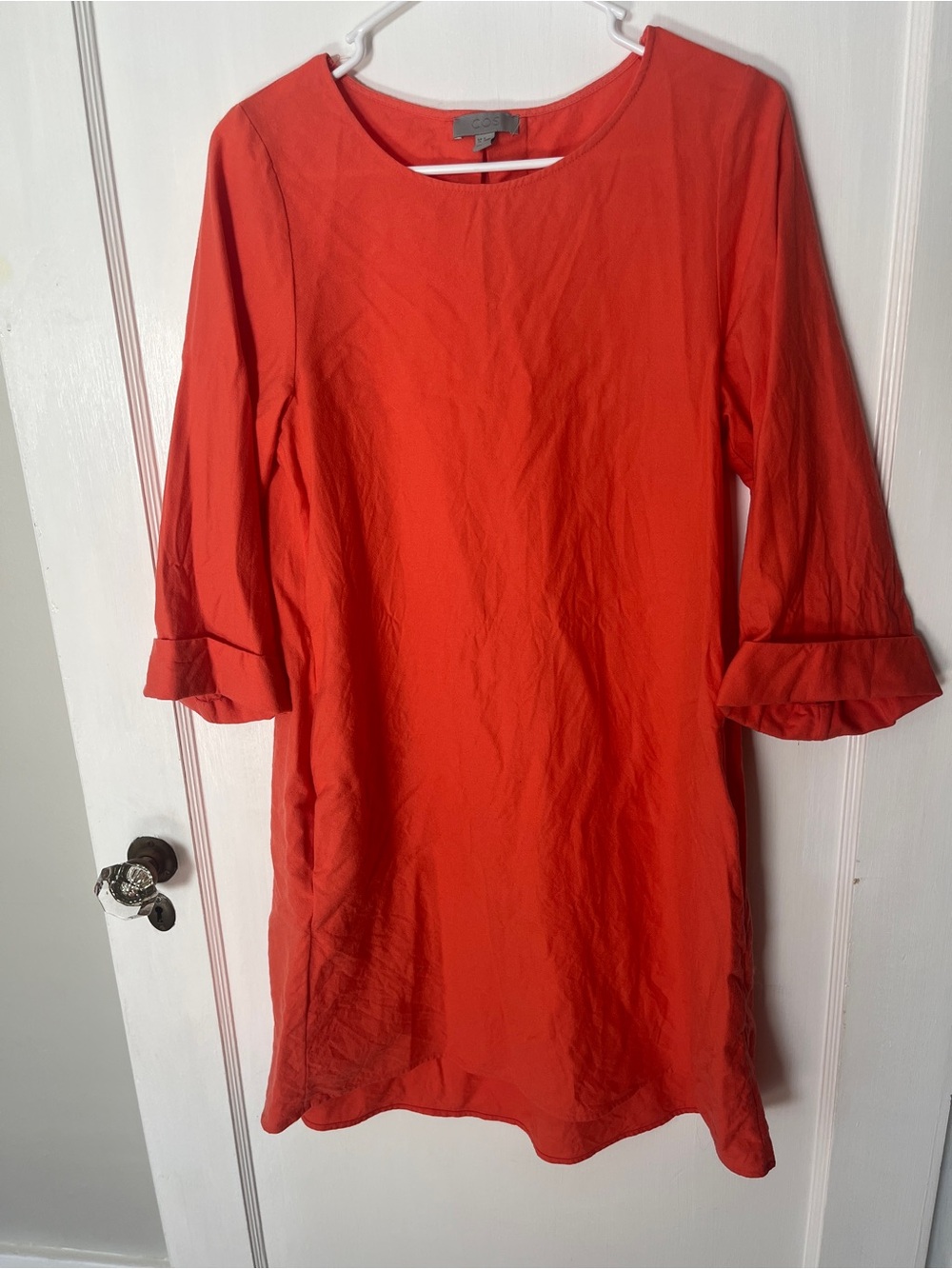 COS Orange Wool Shift Dress
